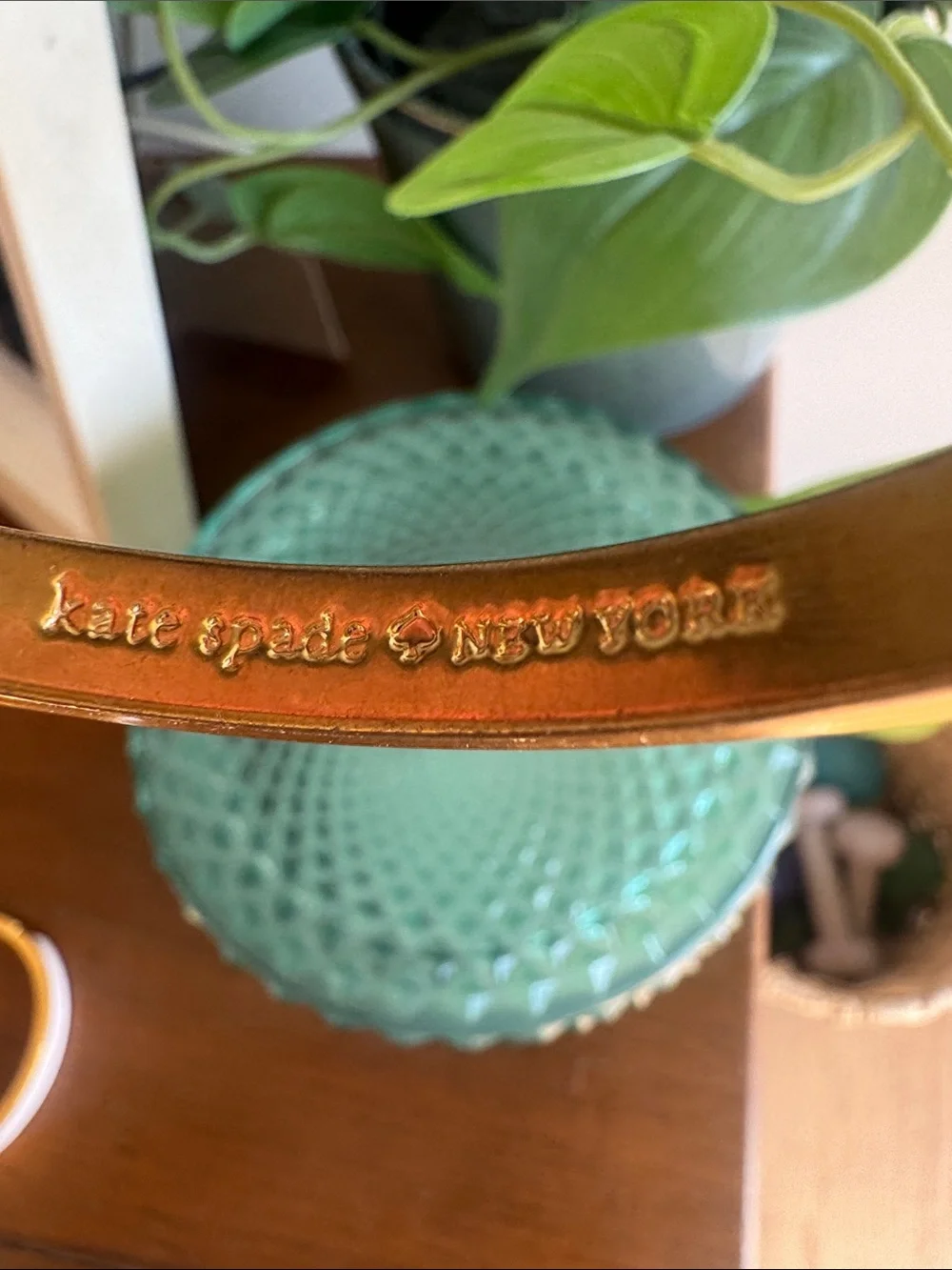 kate spade 2 Gold-Tone Bracelets with Red and Cream Enamel